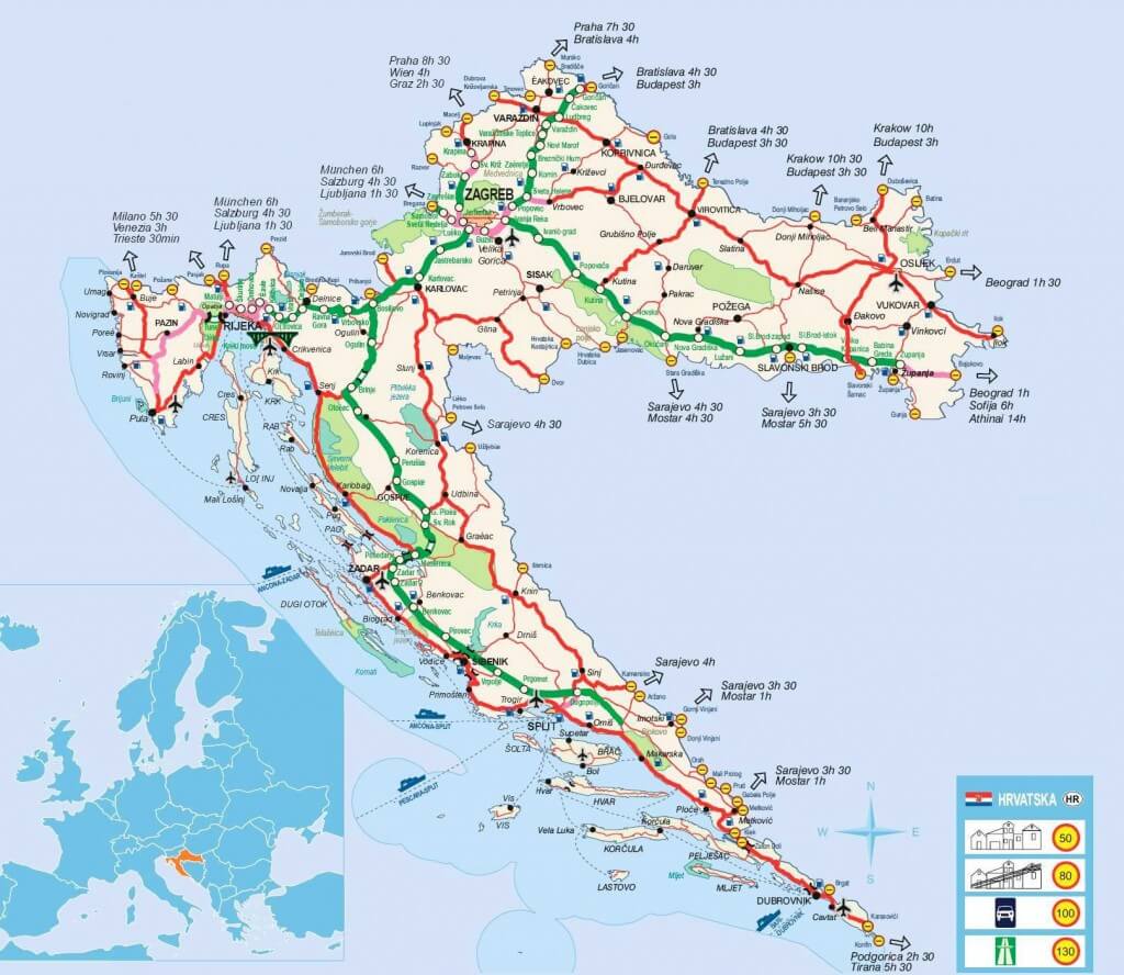 Geography 7 croatie : carte des transports