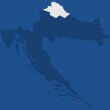 North Croatia region (Croatia map)