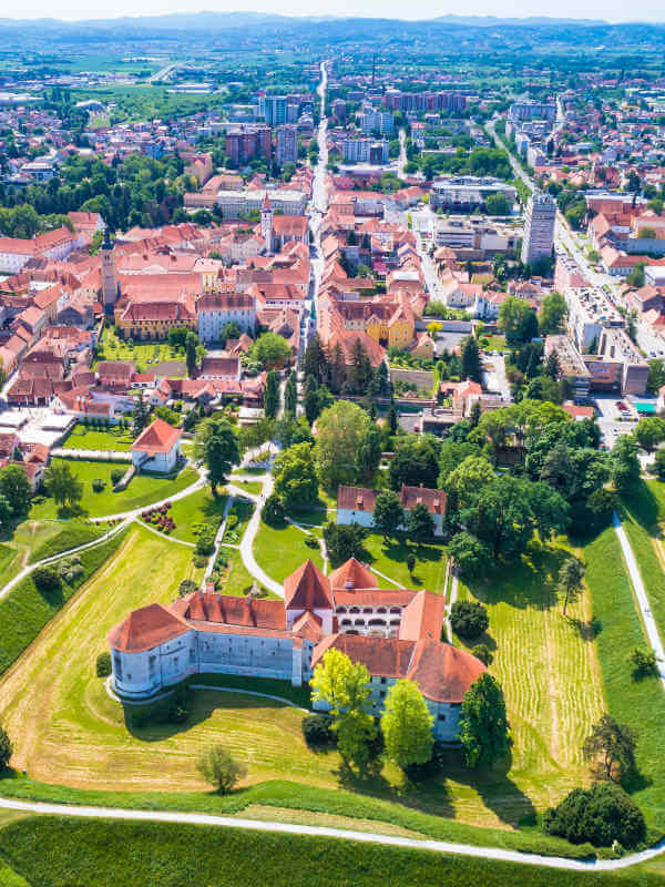 Tourist regions 4 Varazdin's old castle in front of the city