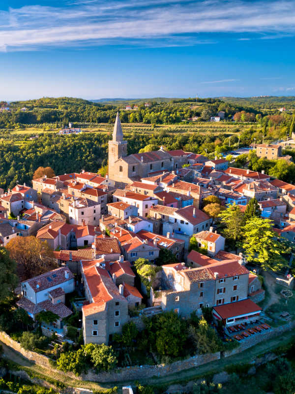 Groznjan 1 Vue aérienne de Groznjan