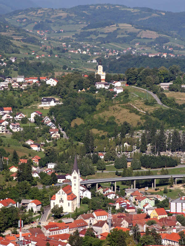 Krapina 1 Vue aérienne de krapina